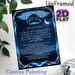 Ayatul Kursi Islamic Painting Poster, Luminous Blue Ornate Border Starry Night Crescent Moon Poster, Sacred Quranic Verse Decor Suitable For Home_maomaolike.com