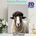 Stylish Sheep With Flat Cap Painting Poster, Realistic Gentle-looking Animal Poster, Unique Whimsical Design Ideal For Living Room, Bedroom Or_maomaolike.com