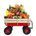 outdoor Sport Wagon Tools Cart Wooden Side Panels Air Tires Wagon (red)_maomaolike.com