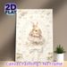 Ballerina Bunny Painting Poster, Delicate Watercolor Style Poster, Soft Elegant Bunny In Pastel Lace Dress With Floral Details, Ideal For Bedroom And_maomaolike.com