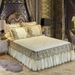 Korean Version Quilted Skirt Solid Color European Style Lace Thickened Bed Cover Crystal Velvet Mattress Non-Slip Bedspread_maomaolike.com
