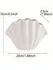 1pc White Ceramic Shell Shape Is Suitable For Mediterranean Style Design Scene Ornaments Flower Arrangement Vase_maomaolike.com