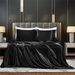 2026 New Solid Color Satin Silk Four-Piece Set European And American Simple Sheet Bed Skirt_maomaolike.com
