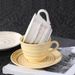 Ceramic Coffee Cup Underglaze Color Relief Cup And Plate Set_maomaolike.com