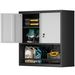 Metal Adjustable 2 Doors Metal Storage Cabinet Kitchen Pantry Cabinet With Adjustable Shelves Tall Steel Cabinet Locker For Kitchen, Living Room, Dining Room And Office_maomaolike.com