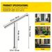 31.5in Outdoor Step Handrail - Suitable For 1 - 2 Steps, Indoor & Outdoor Use. Stainless Steel, Weather - Resistant Metal Rail In White For Porch, Deck And Stairs_maomaolike.com