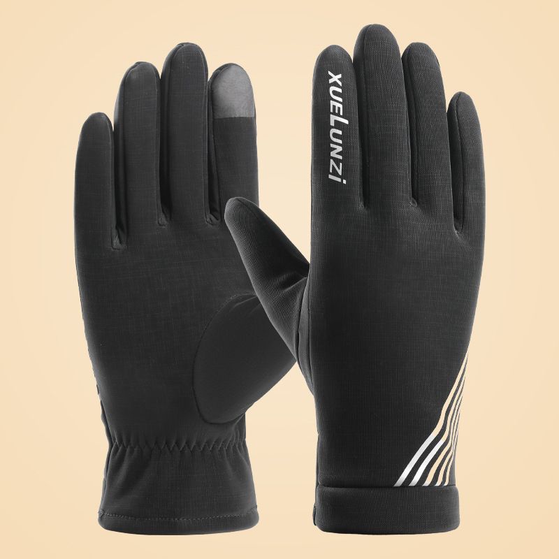 Autumn and winter men's warm fleece gloves autumn and winter outdoor cycling motorcycle windproof and rainproof thickened driving to keep warm_maomaolike.com