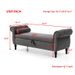 Aijia 63" Velvet Multifunctional Storage Rectangular Sofa Stool Buttons Tufted Nailhead Trimmed Solid Wood Legs With 1 Pillow,Grey_maomaolike.com