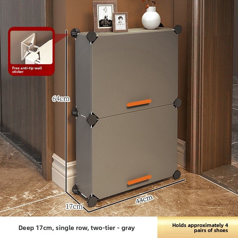 Ultra-Thin Cabinet For Home Entrance Storage, Space-Saving Entryway Wall Cabinet, Small Narrow Simple Shoe Rack_maomaolike.com