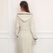 Winter Fleece Bathrobe For Women & Couples - Ultra Soft Coral Fleece Long Sleeve Hooded Bathrobe Thick & Absorbent Loungewear For Home & Spa_maomaolike.com
