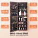 VEVOR Mirror Jewelry Cabinet 42.52in Lockable Wall Or Door Mounted Armoire Brown_maomaolike.com