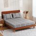 Gray Texture Geometric Cover Polyester Skin Friendly Bed Mattress Protector Fitted Sheet_maomaolike.com
