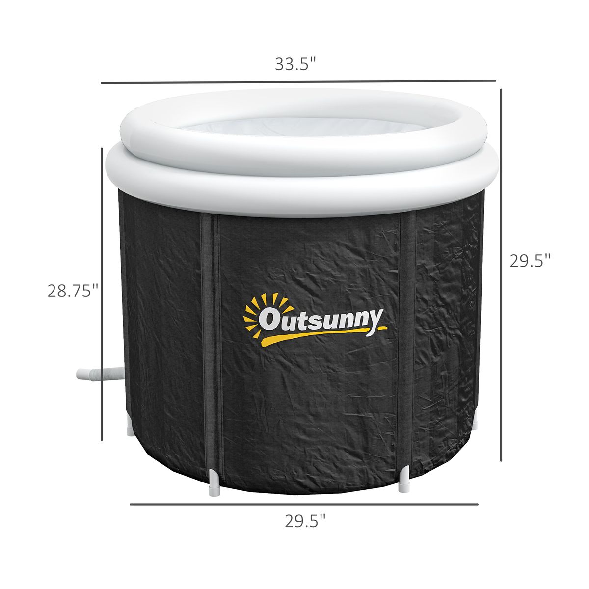 Cold Plunge Tub, Portable Ice Bath Cold Water Therapy Tub With Thermo Lid, For Athletes Recovery, Black_maomaolike.com
