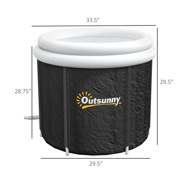Cold Plunge Tub, Portable Ice Bath Cold Water Therapy Tub With Thermo Lid, For Athletes Recovery, Black_maomaolike.com