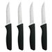 Mainstays 4-Piece Stainless Steel Steak Knife Set With Soft Grip & Black Handles_maomaolike.com