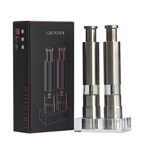 Stainless Steel Press Grinder Black Pepper Grain Sea Salt Grinder Grinder_maomaolike.com