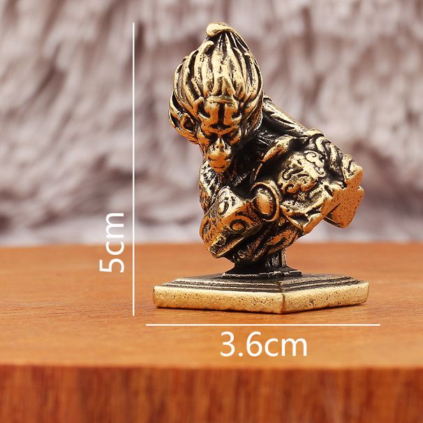 Monkey King Sun Living Room Office Tabletop Tea Pet Ornament Black Mythology Wukong Golden Cudgel Copper Craft_maomaolike.com