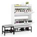 Barn Door Style Shoe Cabinet With 2 Flip-down Compartments, Baffle, Wire Mesh, Metal Legs With Soft Pads And 1 Hook_maomaolike.com
