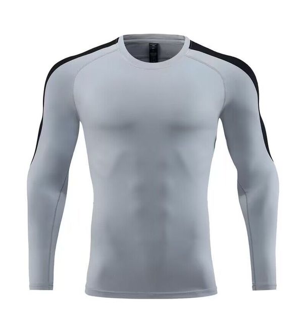Men's Clothing Tights Long-Sleeved T-Shirt High Elastic Quick-Drying Breathable Sports Running Training Fitness Clothes Round Neck_maomaolike.com