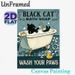 Black Cat Bath Themed Painting Poster, Vintage Whimsical Black Cat In Bathtub With Bubbles Poster, Playful Decorative Accent For Bathroom_maomaolike.com