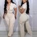 Women's new spring and summer new fashion zipper tops multi-pocket trousers casual solid color suits_maomaolike.com