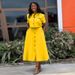 Women's new temperament round neck short-sleeved top high waist button-down skirt suit_maomaolike.com