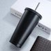 New Large Capacity Office Coffee 304 Stainless Steel Straw Cup Portable Home Cooling Insulation Covered Travel Car Cups_maomaolike.com