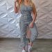 Women's fashion cargo jumpsuit belt sleeveless suspenders simple constraint foot pants_maomaolike.com