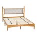 Queen Wood Bed Frame With Fabric Upholstered Headboard, Solid Rubber Wood Foundation With Wood Central Supports, 1000 Lb Capacity, Easy Assembly, No Box Spring Needed, Rustic Oak_maomaolike.com