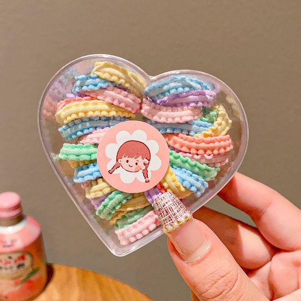 Unisex Children's rubber bands do not hurt the hair colorful boxed lace rubber bands girls high elastic hair tie baby headband hair ring_maomaolike.com