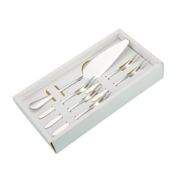 6pcs/set Stainless Steel Cake Knife And Fork Set_maomaolike.com