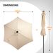 9ft Solar Patio Umbrella With LED Lights, Outdoor Market Table Umbrella With Push Button Tilt,6 Ribs Waterproof Umbrella For Garden Backyard Pool_maomaolike.com