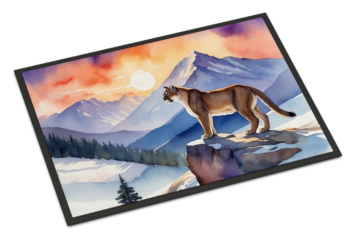 Mountain Majesty Lion Doormat Front Door Mat Indoor Outdoor Rugs For Entryway, Non Slip Washable Low Pile, 24H X 36W_maomaolike.com