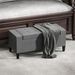 36" Ottoman With Storage, Storage Ottoman Bench With Lift Top And Rubberwood Legs, Linen Upholstered Entryway Bench With Seating For Living Room, Bedroom, Holds Up To 330 Lb, Gray_maomaolike.com