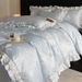 Class A Washable French Romantic Jacquard Lace Four-Piece Set Double-Sided Ice Silk Cool Silky Duvet Cover And Bed Sheet_maomaolike.com