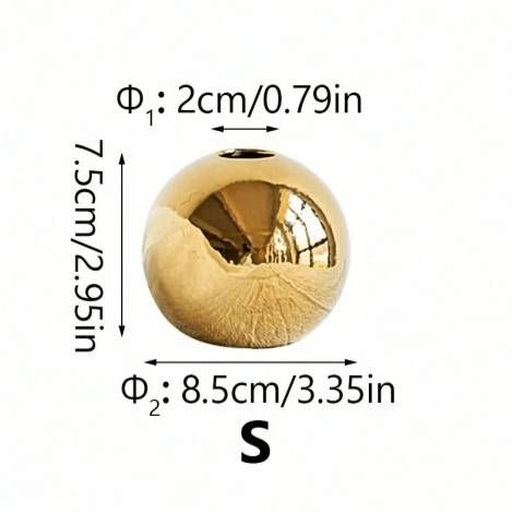 1pc Plating Golden Ball Ceramic Vase Home Decoration Ornaments Crafts Flower Pot Art Hydroponic Vases Home Decoration Ornament Gift_maomaolike.com