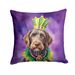 German Wirehaired Pointer King Of Mardi Gras Throw Pillow Machine Washable, Indoor Outdoor Decorative Pillow For Couch, Bed Or Patio, 14Hx14W_maomaolike.com