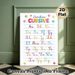 French Cursive Alphabet Painting Poster, Vibrant Colorful Star-adorned Cursive Chart Poster, Supports Cursive Writing Learning, Ideal For Study Areas_maomaolike.com