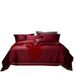Elegant And Luxurious 100S Satin Long-Staple Cotton Four-Piece Set In Burgundy For Wedding Celebration Bedding 1.8m_maomaolike.com