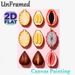 Tropical Fruit Slice Painting Poster, Vibrant Fresh Sliced Exotic Fruits Poster, Eye-catching Colorful Fruit Display, Ideal For Kitchen And Dining_maomaolike.com