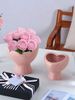 1pc Love Shape Design Pink Cute Ceramic Vase Small Fresh Style Suitable For Ornaments Decorative Vase Can Hold Water Flower Arrangement Vase_maomaolike.com