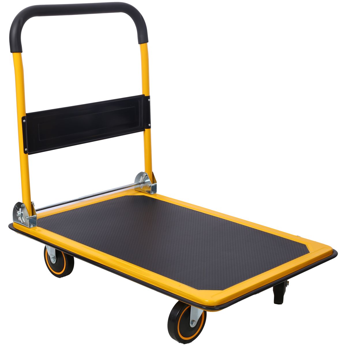 Foldable Platform Truck Push Dolly 330 Lb. Weight Capacity Black And Yellow_maomaolike.com