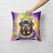 Rottweiler King Of Mardi Gras Throw Pillow Machine Washable, Indoor Outdoor Decorative Pillow For Couch, Bed Or Patio, 18Hx18W_maomaolike.com