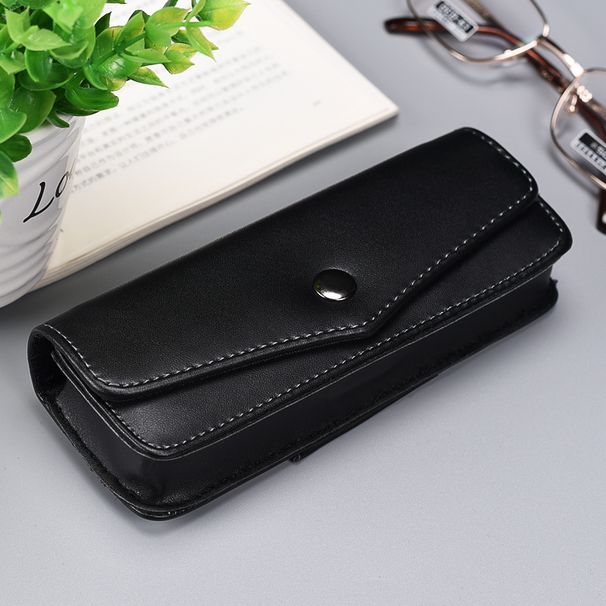 Unisex PU leather reading glasses storage box for the elderly can wear a belt_maomaolike.com