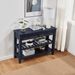 Retro Design Console Table With Two Open Shelves, Pine Solid Wood Frame And Legs For Living Room_maomaolike.com