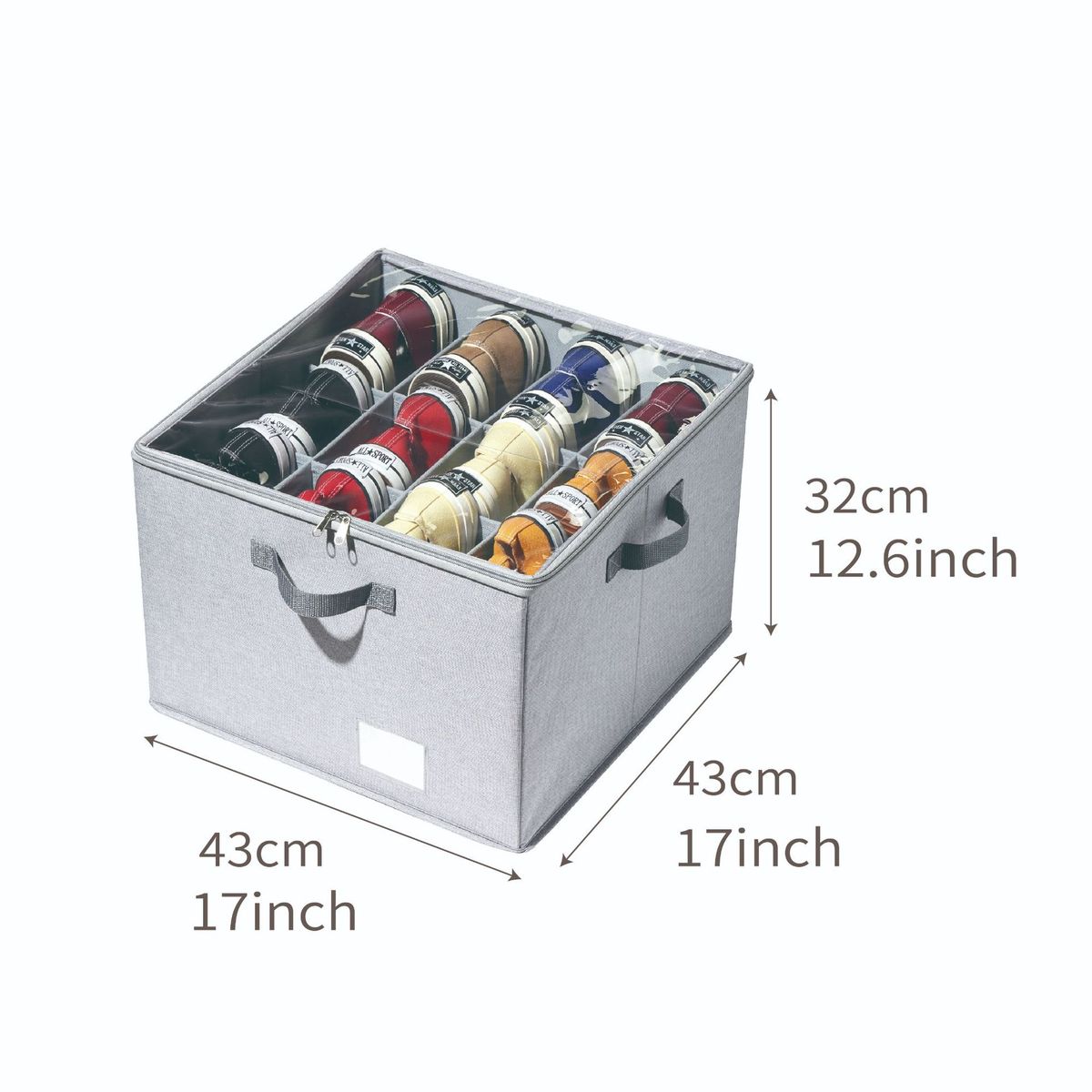 Family Organizer 16 Grid Shoe Storage Box Household Large Capacity Adjustable Storage Artifact Shoe Box Dustproof Storage Box_maomaolike.com