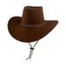 Unisex Western suede cowboy hat Ethnic style retro knight top hat jazz hat_maomaolike.com