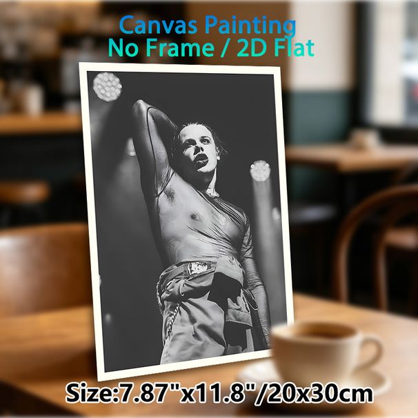 Stage Performer Painting Poster, Monochrome Dramatic Live Stage Scene Poster, Atmospheric Performance-themed Decor For Bedroom, Music Studio_maomaolike.com