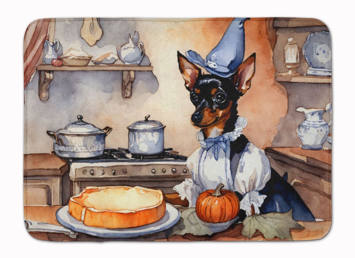 Miniature Pinscher Fall Kitchen Pumpkins Memory Foam Kitchen Mat Machine Washable Anti-Fatigue Mat Cushion Comfort Bath Mat Or Kitchen Rug_maomaolike.com