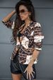 Women's Clothing fashion printed one button small suit _maomaolike.com